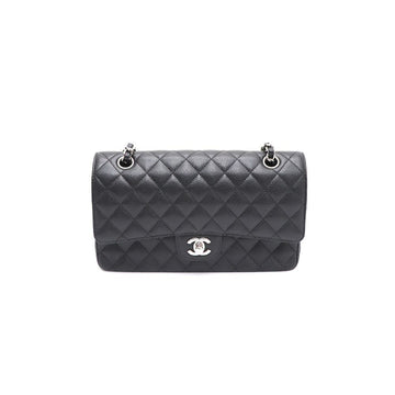 CHANEL キャビア クラシック ミディアム シルバー チェーン ショルダーバッグ A01112 60604990 160407230 [P]