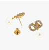 Valentino Garavani V Logo Pearl Drop Earrings 123914024 [P]