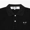COMME DES GARCONS 半袖 AX-T066-051 1 プレイ ブラック ハート ワッペン ポロ 137667251 [P]