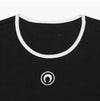 Marine Serre Contrast Ringer Crop T-shirt with Moon Logo 140682776 [P]