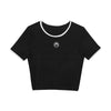 Marine Serre Contrast Ringer Crop T-shirt with Moon Logo 140682776 [P]