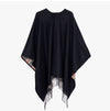 Burberry Reversible Fringe Checked Wool Cape 152309877 [P]