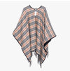 Burberry Reversible Fringe Checked Wool Cape 152309877 [P]