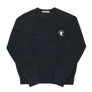 Acne Studios Knit B60293 Dark Navy Melange Embroidered Logo Melange Men's Knit 60431132 [P]