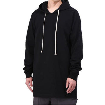 RICK OWENS コットンロングフィットフーディティーシャツ 160411643 [P]