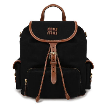 Miu Miu Canvas Leather Backpack 5BZ042-2IBQ-F0RS5-OOM 156973204 [P]