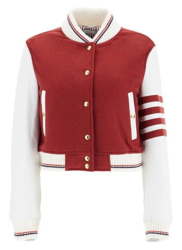 THOM BROWNE Jacke Gewicht Cashmere 4-Bar Crop Varsity FBC884X F0764 615 152201082 [P]