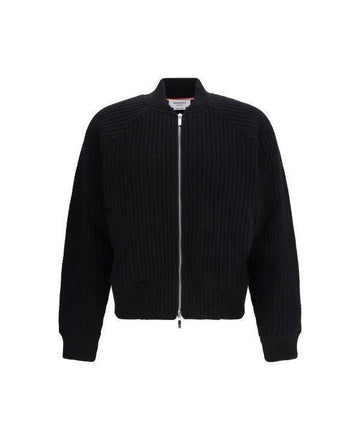 THOM BROWNE ウール ワッフル レギュラン 4バー ボンバー ジャケット MJT549A 05396 001 152201301 [P]