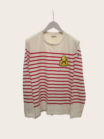 MONCLER Langarm-T-Shirt mit Streifen und Haifinishing in Beige 160418770 [P]