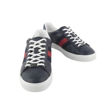 Gucci Ace Sneakers Web Black Supreme 7.5 Size 37760Y 160418794 [P]