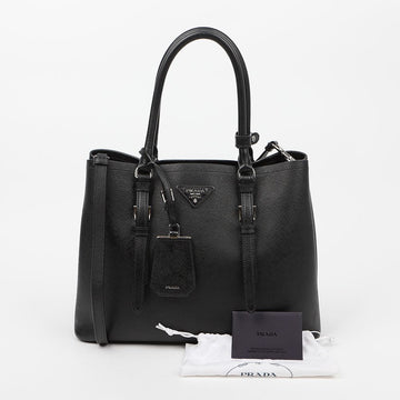 Prada Saffiano Double Black Tote Bag 159406050 [P]