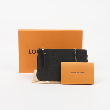 Louis Vuitton Pochette Double Monogram Empreinte Leather Crossbody Bag Black 159406097 [P]