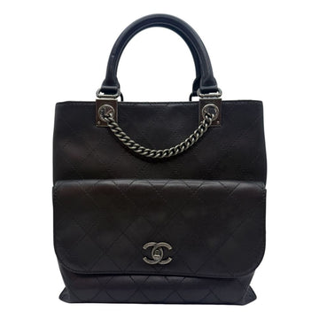 CHANEL Season Pocket Top Handle Backpack Black 160426412 [P]