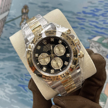 ROLEX Daytona 40mm Diamant 8P Schwarz Kombi 126503 160427888 [P]
