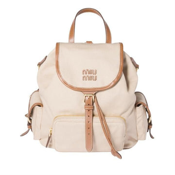 MIU MIU Canvas- und Leder-Rucksack 5BZ042 2IBQ F0DAB 160430224 [P]