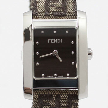 Fendi Classico Classic Steel Quartz Fabric Band Watch F708222 7000L 160430898 [P]