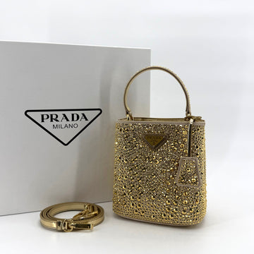 PRADA クリスタルパニエサテントートクロスバッグ 160431148 [P]