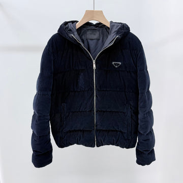 PRADA Kord-Hooded-Padding Dunkelblau 48 160431654 [P]