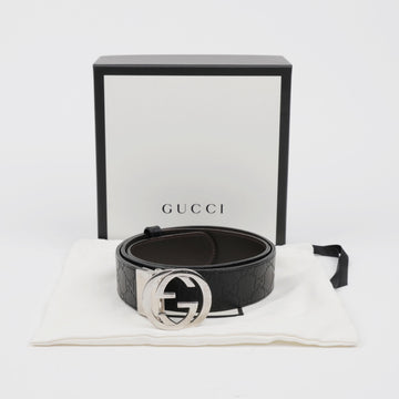 GUCCI Interlock-Gürtel aus Leder Schwarz 160320624 [P]