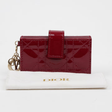 DIOR Damen 5-Taschen Lack Kettenkartenhalter Rot 160324286 [P]