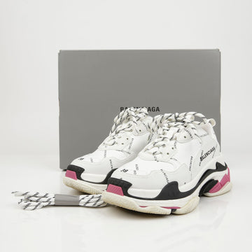 Balenciaga Triple S Logo Sneakers White Pink 160227953 [P]