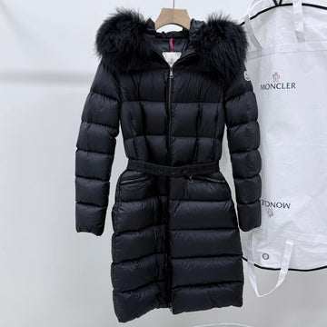 Moncler Womens Long Padding with Fur Black 160436092 [P]