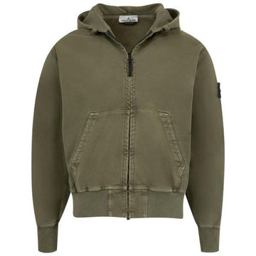 STONE ISLAND Oversized-Fit Kapuzen-Zipper Sweatshirt aus organischer Panama-Baumwolle 'Old' Effekt (K2S15 S0184 V0154) 154752489 [P]