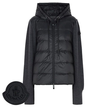 MONCLER Wool- und Daunen-Mix-Hooded-Jacke in Schwarz und Dunkelgrau 160457162 [P]