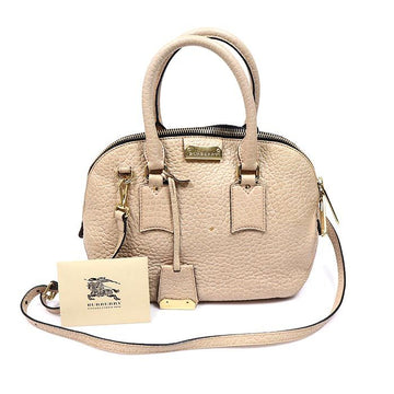 Burberry Grain Leather Orchard Bowling Small 2WAY Beige 39216491 160457211 [P]