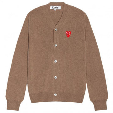COMME DES GARCONS Geknöpfter Cardigan mit doppeltem roten Herzpatch 156983693 [P]