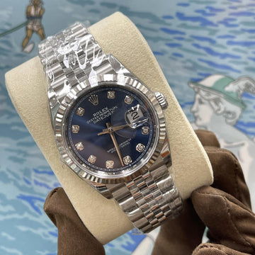Rolex Datejust 36mm Diamond 10p Blue Dial Jubilee 126234 160465670 [P]