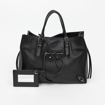 Balenciaga A6 Size Leather Papier Tote Shoulder Bag Black 160329504 [P]