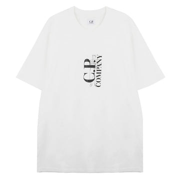 CP COMPANY Vertikale Logo-Druck T-Shirt 154427013 [P]