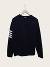 THOM BROWNE Navy Sweatshirt mit diagonaler Armbinde 160467677 [P]