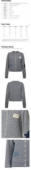MAXMARA Gestreifter Cardigan mit Patchstickerei Navy Weiß 2625346041 021 160468043 [P]