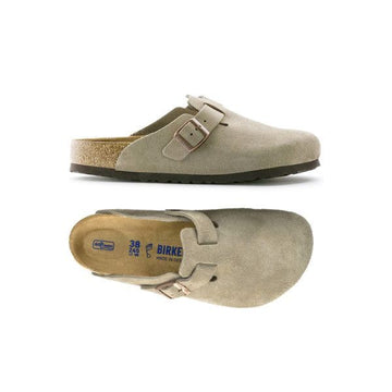 BIRKENSTOCK 26SS Boston BS Suede Narrow Fit Sandalen Taupe 0560773 160468916 [P]