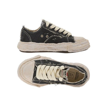 MAISON MIHARA YASUHIRO OG Sol Ribbed Canvas Low Sneakers Schwarz A16FW723 160469200 [P]