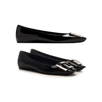 ROGER VIVIER Ballet-Flats aus Leder in Schwarz mit Faltenwurf 160469344 [P]