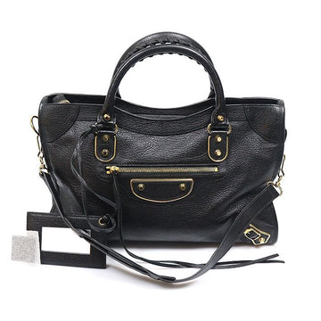 Balenciaga Black Goatskin Classic Metal Edge City Motor 2WAY 390154 160479706 [P]