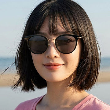 MaxMara Sunglasses MM0149 K 01A Asian Fit Round Metal Combination Luxury Daily Unisex 160482390 [P]