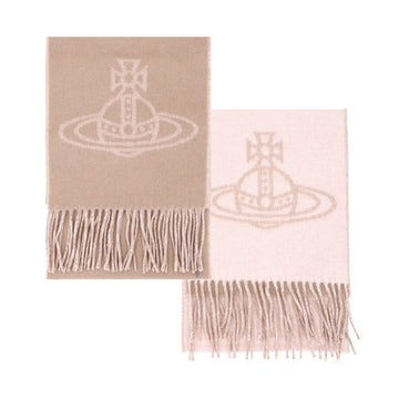 Vivienne Westwood Double Face Logo Wool Fringe Scarf 160484281 [P]