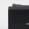 Prada Saffiano Tessuto Chain Crossbody Bag Black 159348350 [P]