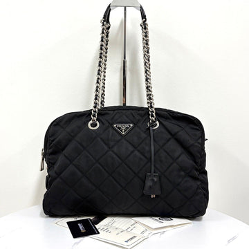 Prada Quilted Chain Shoulder Bag Black 160488573 [P]