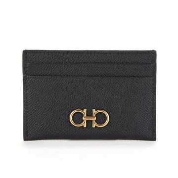 SALVATORE FERRAGAMO カードケース ダブル ガンチーニ ブラック 女性用 47344460 [P]