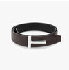 Tom Ford Reversible Men's Belt with Silver T Logo Buckle 158471457 [P]