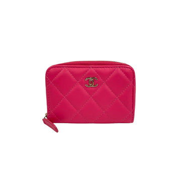 CHANEL Pink Lambskin Zipper Card Holder AP0216 160497693 [P]