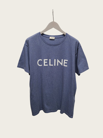 Celine Loose Cotton Jersey Logo T-Shirt 160501620 [P]