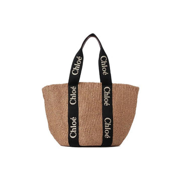 Chloe Large Woody Basket Bag Beige Black 26FW 160545927 [P]