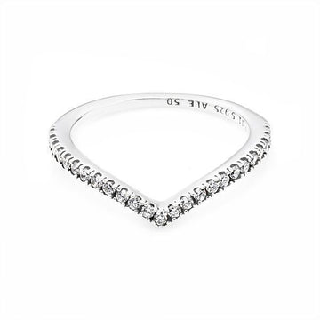 Pandora Ring 196316CZ Shimmering Wishbone Silver Ring 40035850 [P]