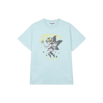 Ganni Basic Cotton Fairy T-Shirt Light Blue 154316413 [P]